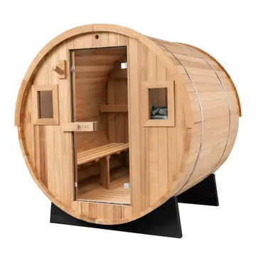 Barrel Outdoor Sauna - 6 Person w/ Harvia Kip 8kW Heater - My Store