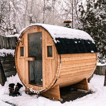 Barrel Outdoor Sauna - 6 Person w/ Harvia Kip 8kW Heater - My Store