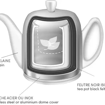 Salam Teapot - 4 Cups (23 oz) Ceramic & Stainless Steel - My Store
