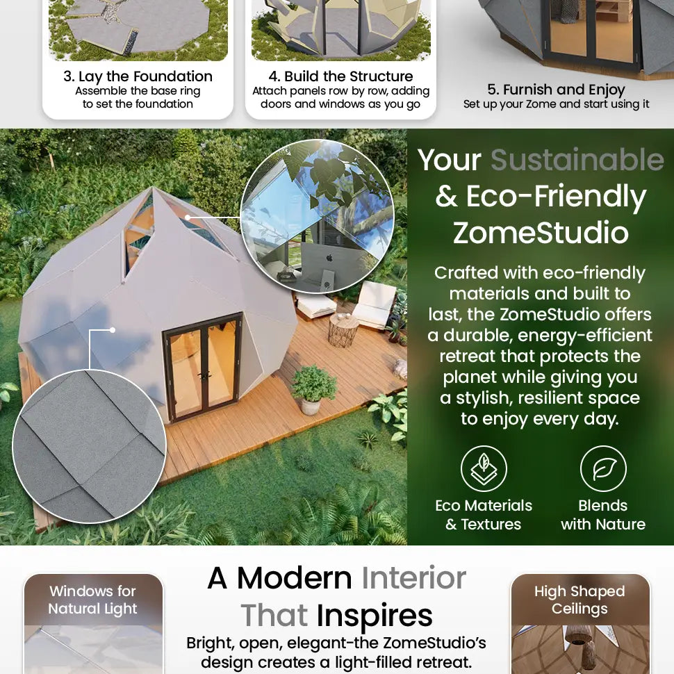 Zomes Pod – 120 Sq ft Eco-Friendly Outdoor Office Pod - My Store